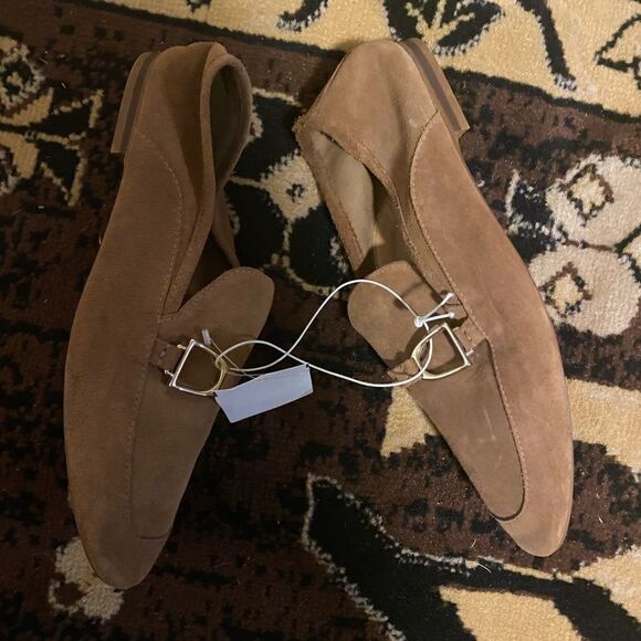 Zara Trafaluc Buckled Tan Suede loafers, size 10 - Picture 3 of 6